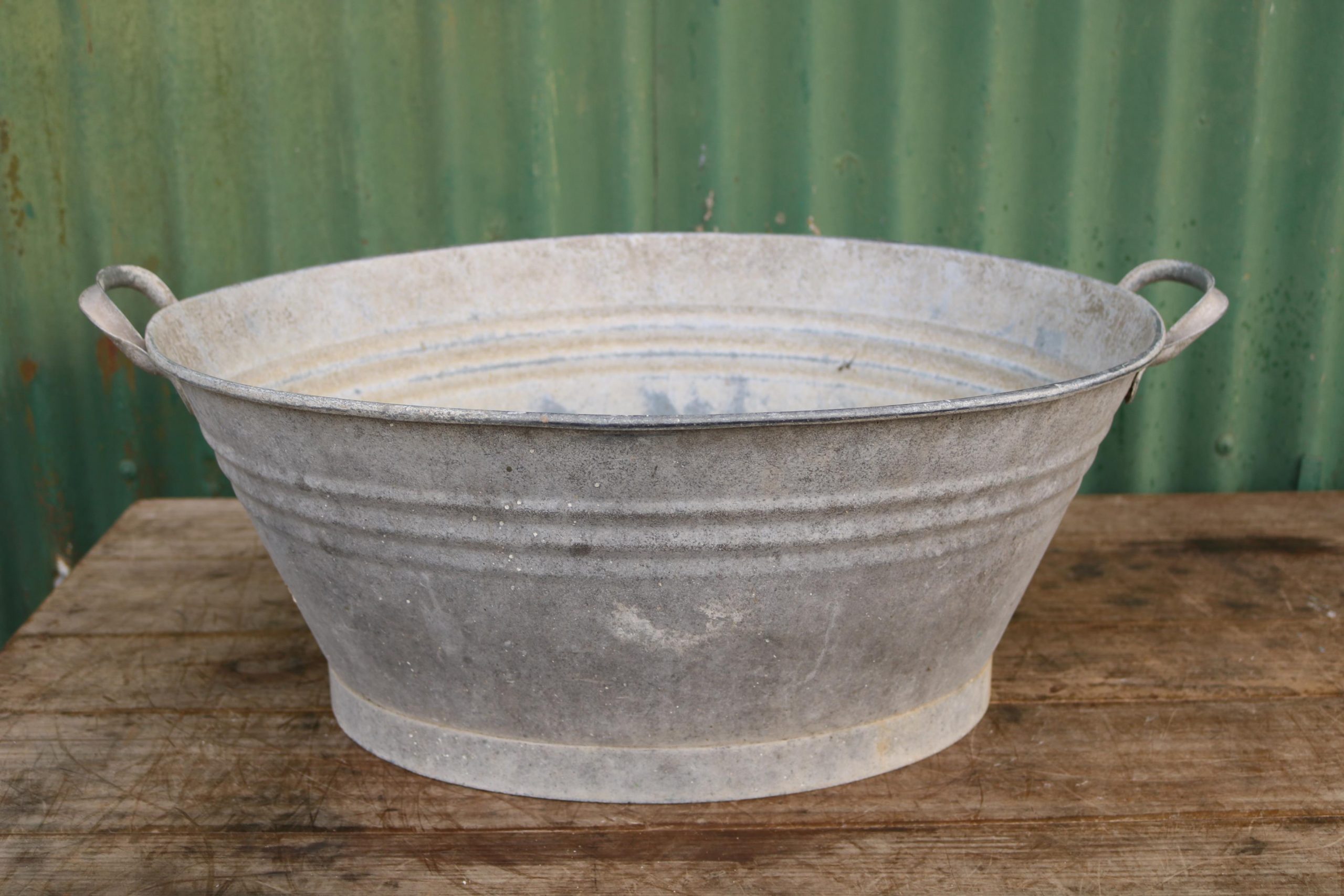 Galvanised Oval Tub #20 – Orchard Garden Antiques