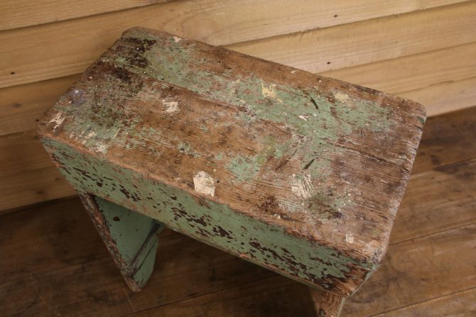 Green Wooden Stool - Image 4