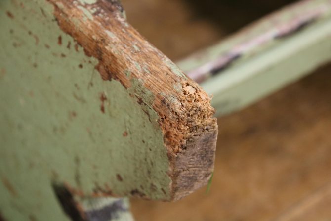 Green Wooden Stool - Image 6